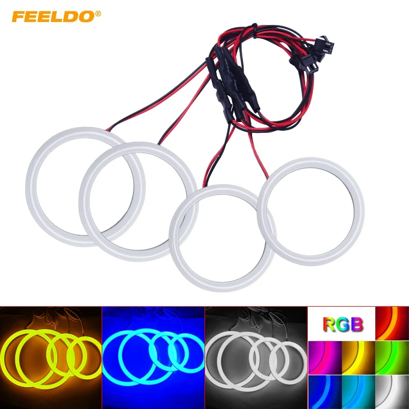 FEELDO 2X70mm 2X80mm Car Xenon Cotton Angel Eyes Halo Ring Light DRL For Lada Vaz 2109 Headlight #HQ1122