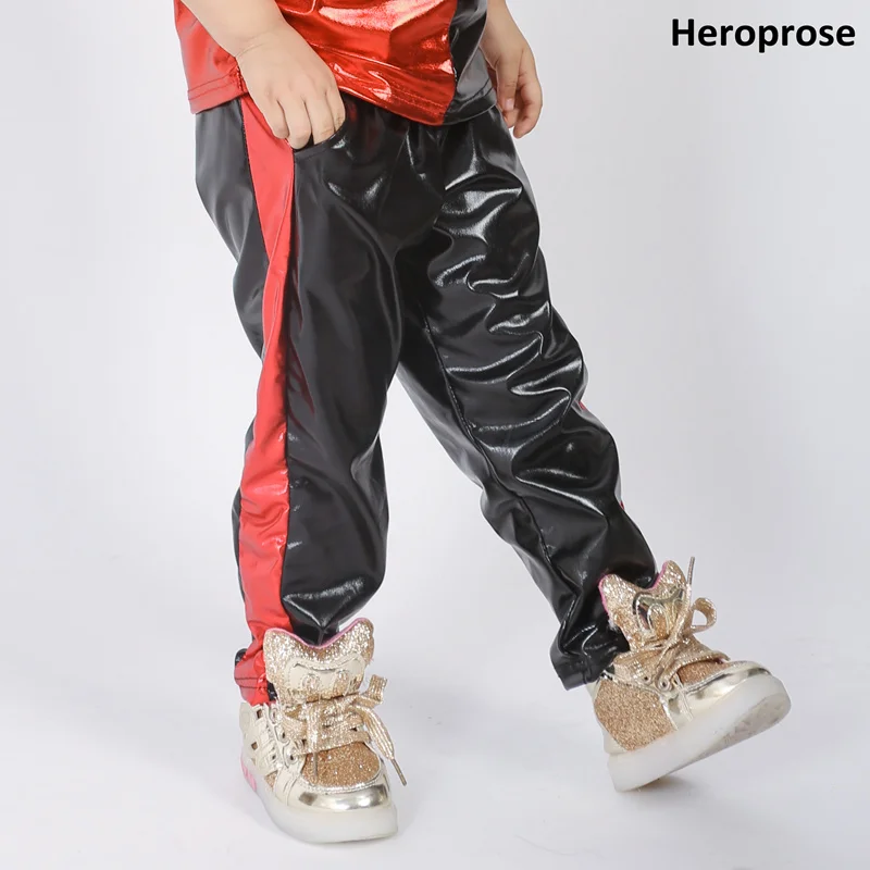 Primavera estate 2021 Kid adulti Hip Hop Pant Side Red Patchwork Stage Performance Wear Jazz Show Clothing Dance Harem pants