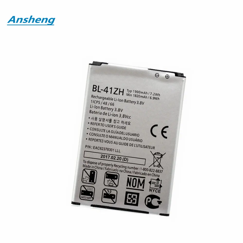 

High Quality 1900mAh BL-41ZH Battery For LG Leon H340 H345 MS345 H343 Risio C40 L50 D213N TRIBUTE 2 LS665 leon h324