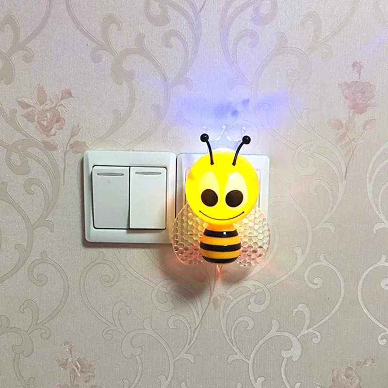 LED Night Light PIR Colorful Cute Insect Wall Lamp With Sensor Emergency Night Lamp Bee RGB Decoration Children Bedroom Light