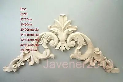 B2-1 -14x14cm Oak Wood Carved Corner Onlay Applique Unpainted Frame Door Decal Working carpenter Fitment