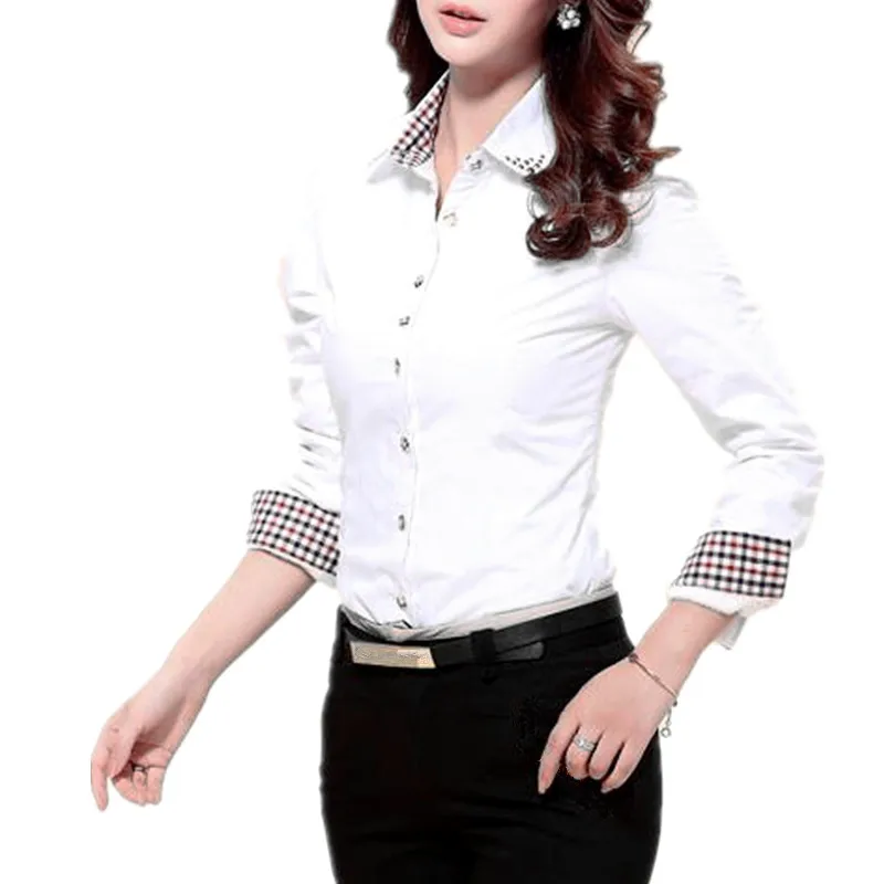 2021 Autumn Spring Women Long Blouses Shirts Size S-3XL All-Match Good Quality Long Sleeve Lady Casual Cotton Blouse & Tops