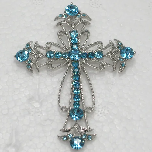 

60pcs/lot Mixed Color (Can Notes Color) Wholesale Fashion brooch Rhinestone Cross Pin brooches C102067