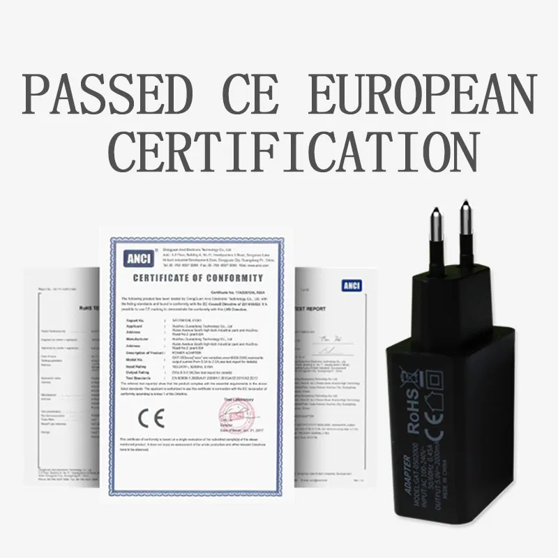 2019 الوافدين الجدد الأوروبي USB محول الطاقة الاتحاد الأوروبي التوصيل الجدار شاحن السفر 1 منافذ USB 5V1A 5V2A الهاتف المحمول مايكرو بيانات الشحن