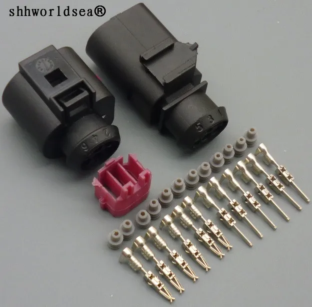 shhworldsea 1sets 6 Pin 1.5mm waterproof plug Throttle Valve Control Element  for VW Audi connector 1j0973802 1J0973713