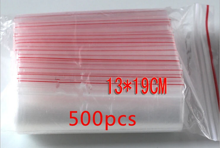 

500pcs 13x19cm pe transparent travel gift packaging bags plastic bag for necklace/jewelry diy custom ziplock clear self seal bag