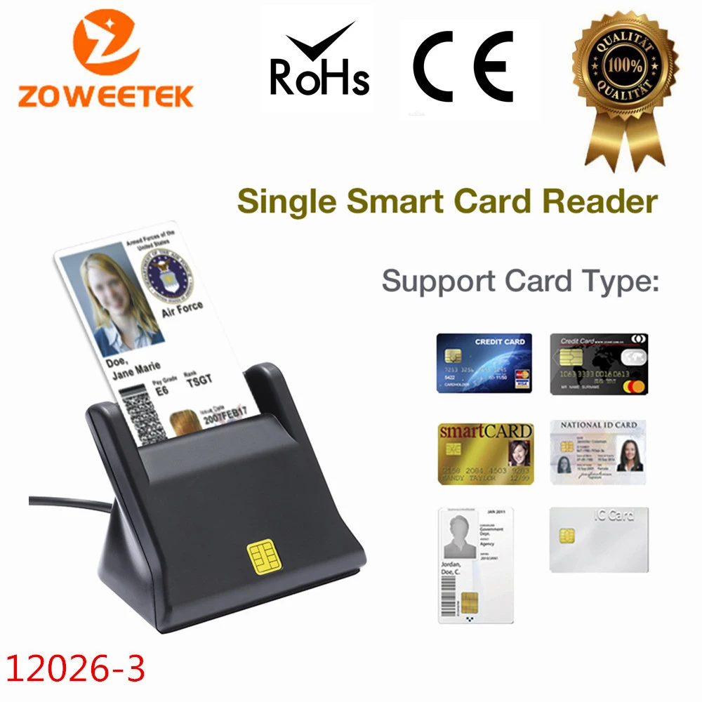 ZW-12026-3 EMV USB Smart Card Reader DOD Military USB Common Access CAC Smart Card Reader ISO7816 For IC/ID Card