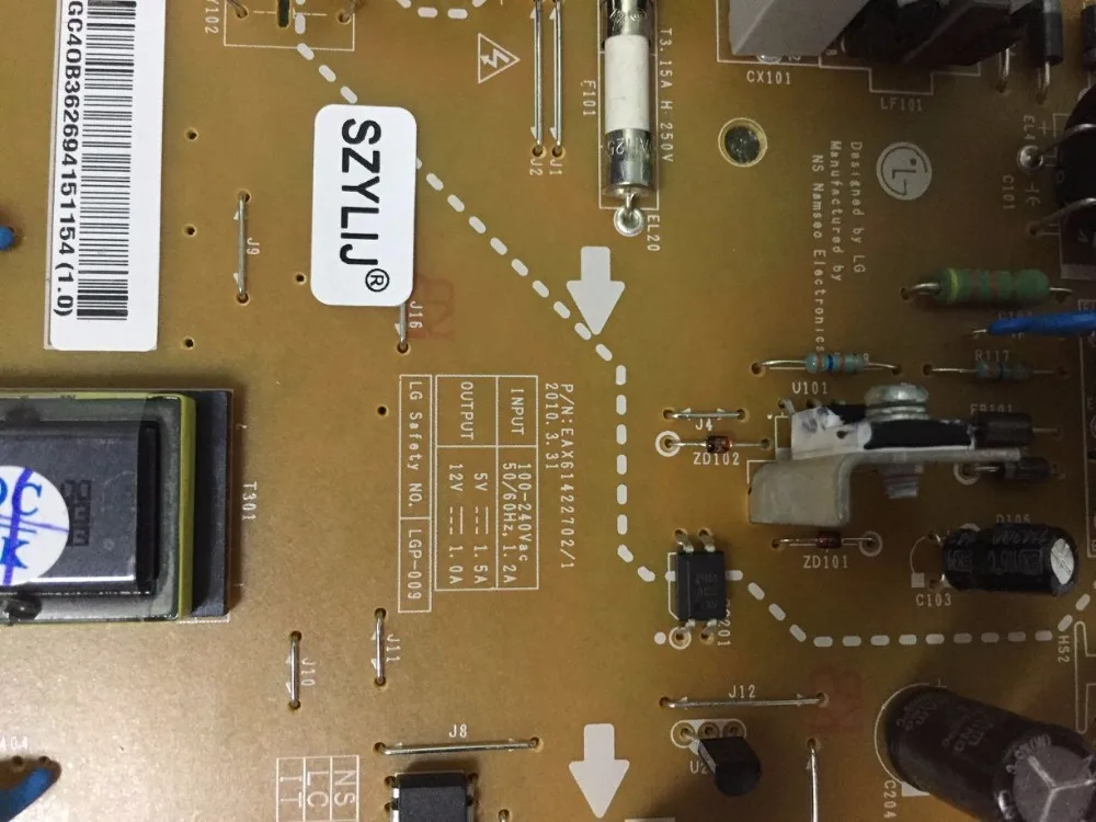 Placa do poder para Alimentacion, 100% Original, W1942sy, W1942SE, LGP-009, EAX61422702, 0