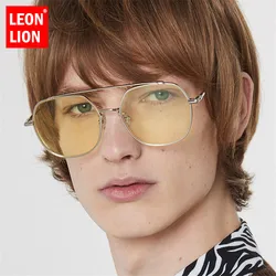 LeonLion 2023 Men Sunglasses Brand Designer Glasses Women Round Luxury Retro Glasses Vintage Driving Mirror Oculos De Sol Gafas