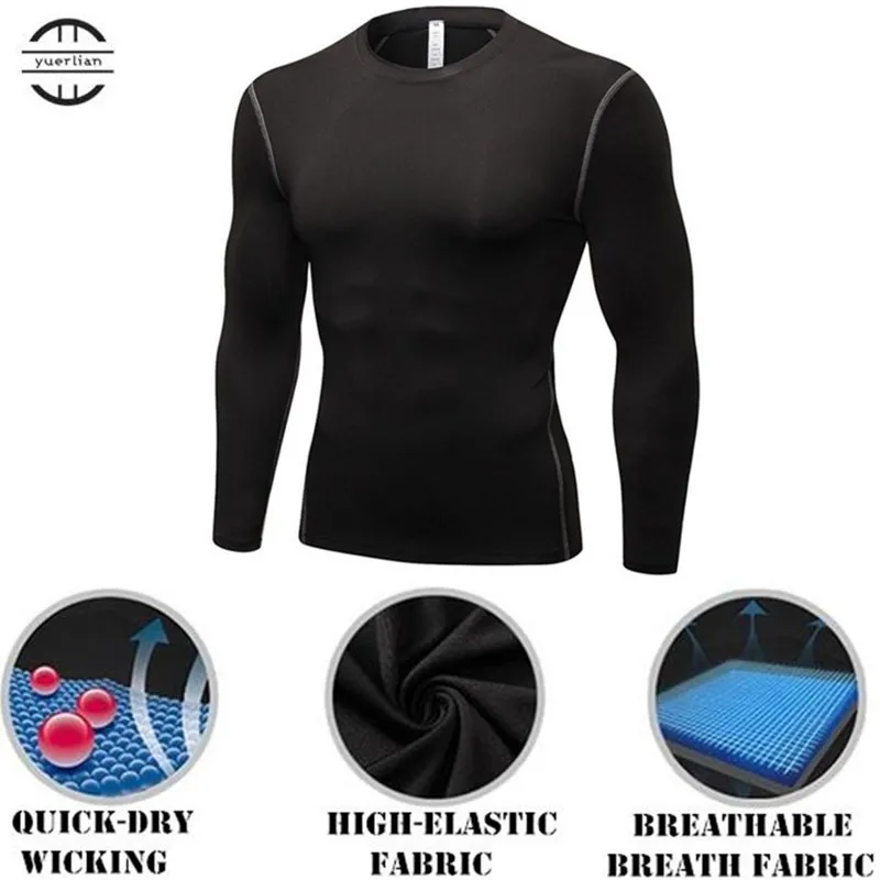 200p Men Pro Shaper Compression Underwear 3D Tight T-shirt,Cool High Elastic Sweat Quick-dry Wicking Sport Fitness Long Sleeves