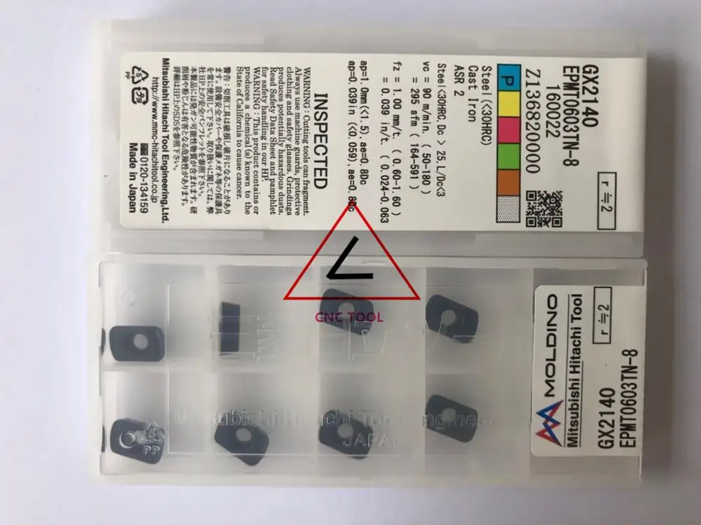 

EPMT0603TN-8 GX2140 10pcs Hitachi high cutting performance CNC indexable inserts