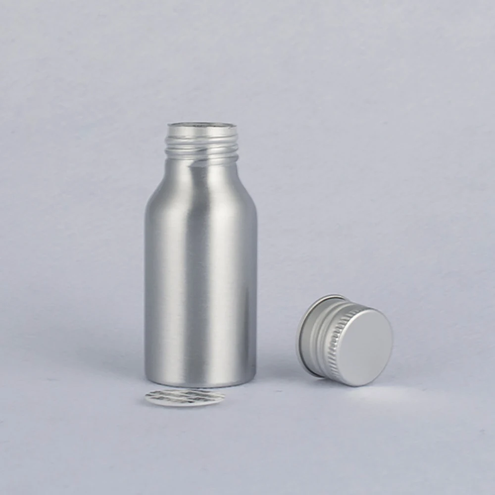 

Empty sliver 40ml aluminum bottle with aluminum screw cap for personal skin care 40ml