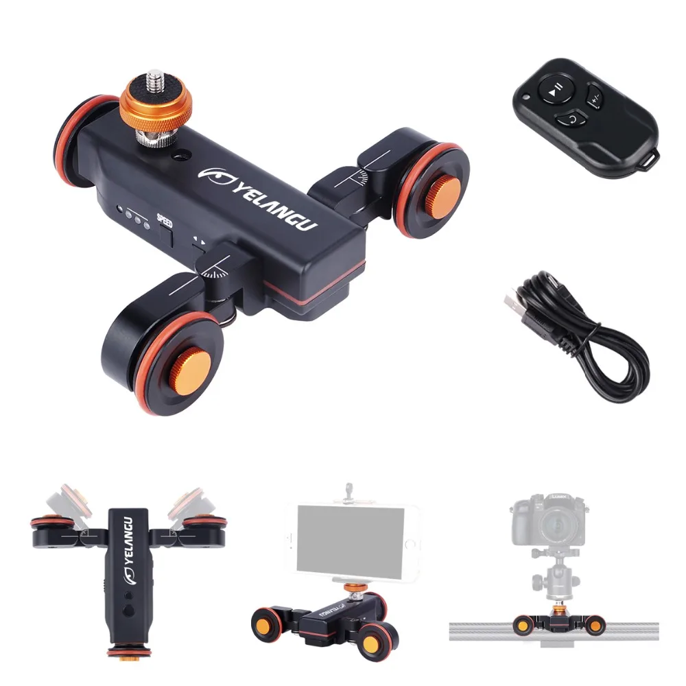 YELANGU L4X Camera Video Mini Track dolly Motorized Electric Slider Motor Dolly Truck Car for Nikon Canon DSLR Camera Camcorder