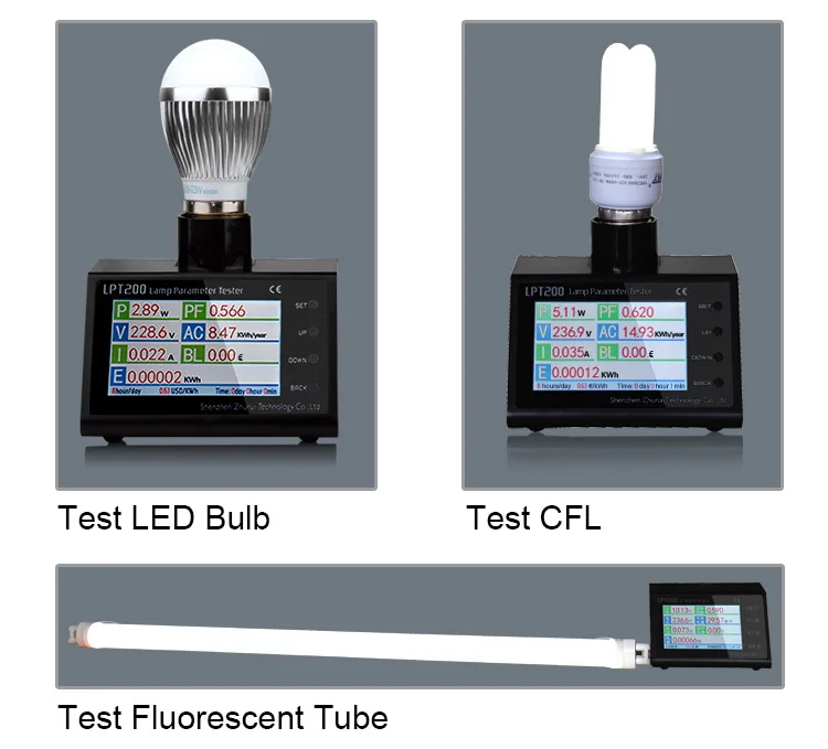 ZHURUI Portable LPT200 LCD energy  /power  /digital  watt meter plug replace  led demo case