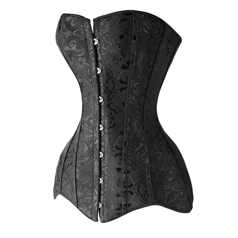 Wechery Steampunk Vintage Corset Gothic Clothing Corsets & Bustiers Lace up Sexy Long Korset Corsage Plus Size Steel Bone Punk