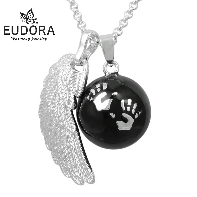 Eudora Angel Caller Necklace Fashion Pregnancy Jewelry Copper Metal Chime Bola With angel wing pendant FN14-MIX