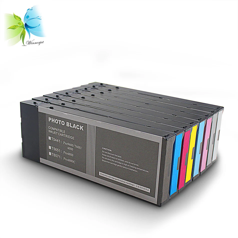 Winnerjet 220ML compatible ink cartridge for Epson 7600 9600 ink cartridges filled with pigment ink for Epson 7 colors printer