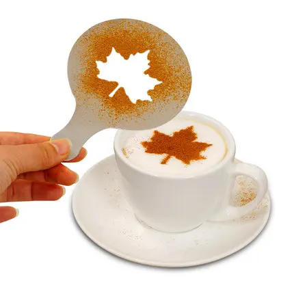 قطع غيار قوالب باريستا كابتشينو فنون إكليل القهوة قالب الطباعة فنون نمط كب كيك الحلوى الزخرفية