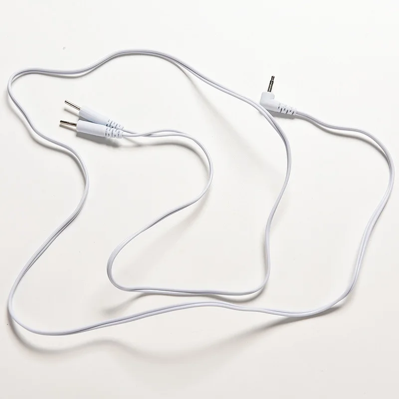 1 sztuk 2.5mm połączenie masaż i relaks biały elektroterapia elektrody przewody przyłączeniowe kabel do masażer Tens gorąca sprzedaż