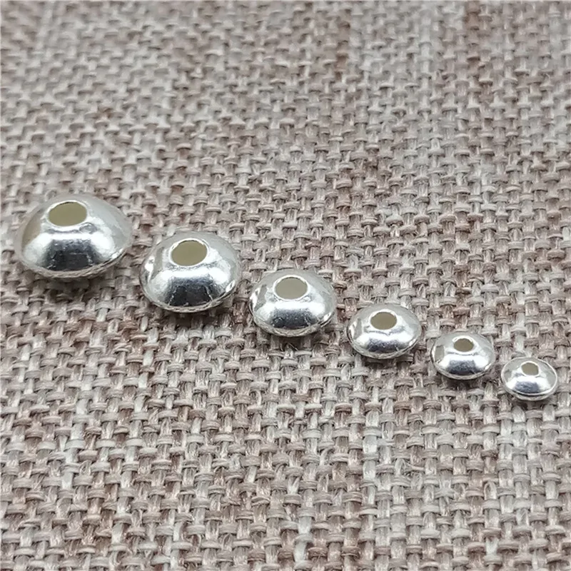 925 Sterling Silver Saucer UFO Beads Spacer 3mm 3.5mm 4mm 5mm 6mm 7mm 8mm