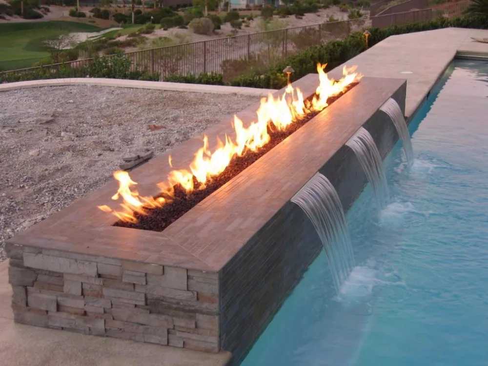 

on sale outdoor fireplace with stainless steel 62 inch ethanol burner