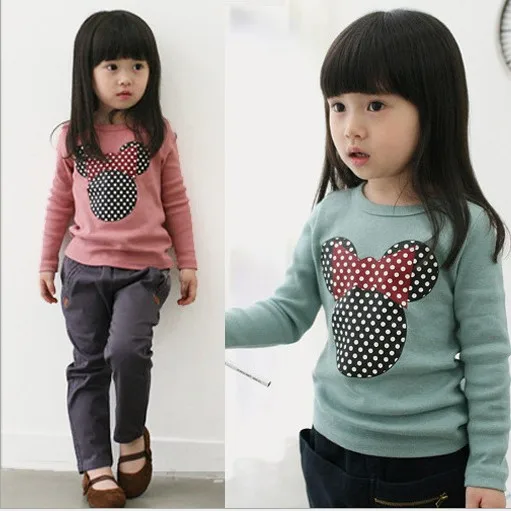 

new spring children's clothing Korean lamb baby girls hooded sweater cartoon children hoodies kids sweatshirt pink t shirt