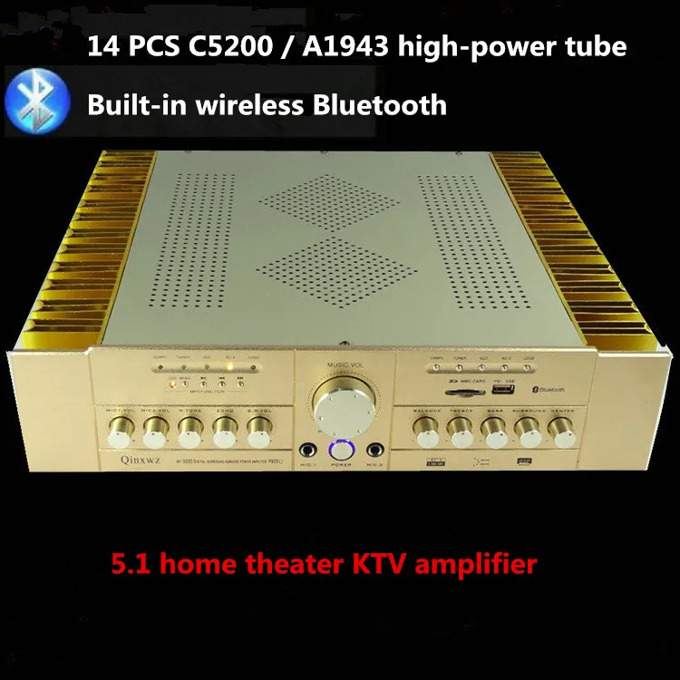 

AV-3300 P809U 2CS5200 2SA1943 power tube 5.1 home theater KTV Karaoke Digital sound audio amplifier Support AC-3 audio input