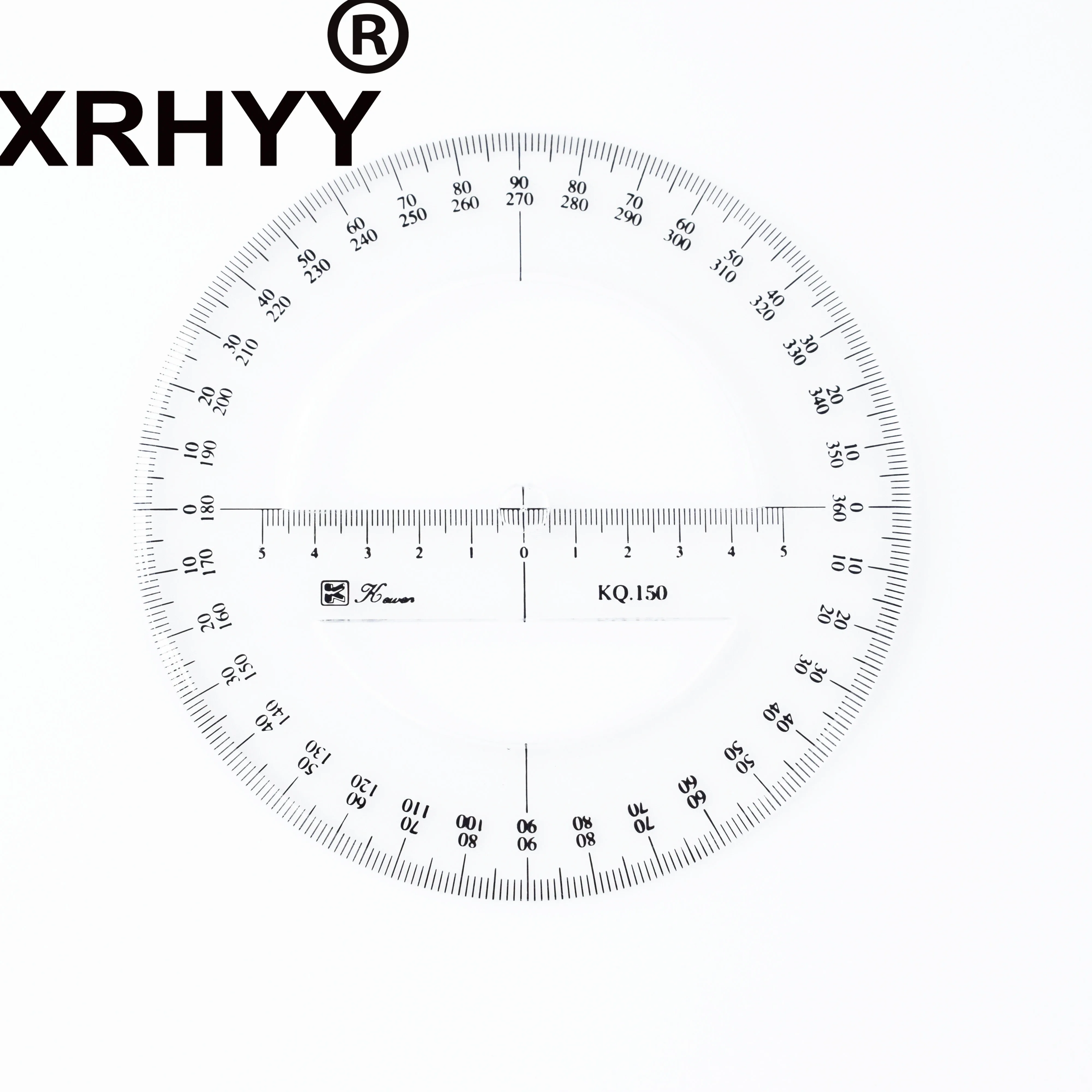 XRHYY-Rapporteur Rond Transparent Résistant à 360, Outil de Mesure d\'Angle, Règle de Dessin, 15cm