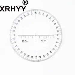 XRHYY-transportador redondo transparente de 360 grados, herramienta de medición de ángulo, regla de dibujo, papelería (15CM)