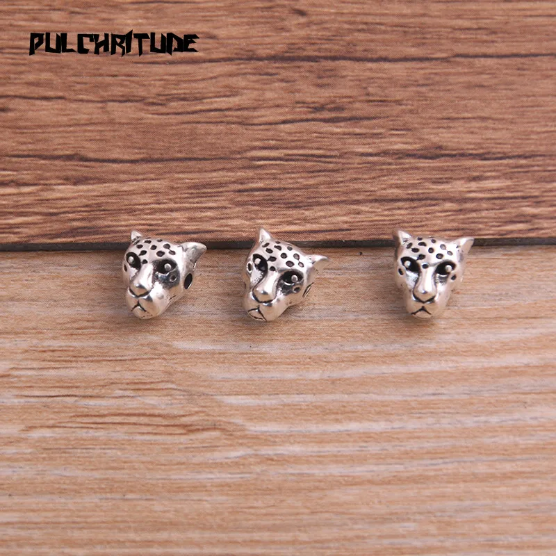 10pcs 7*9*9mm 2 Color Small Leopard Head Bead Spacer Bead Charms For Diy Beaded Bracelets Jewelry Handmade Making