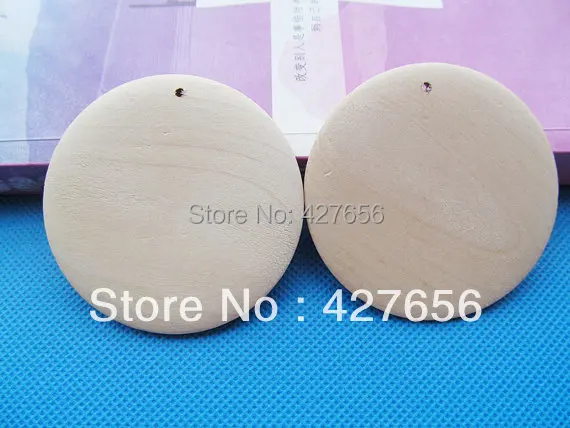 5pcs 60mm Unfinished Large Heavy Flat Circle Round Discs Natural Wood Pendant Charm,One hole,DIY Accessory Jewellry Making