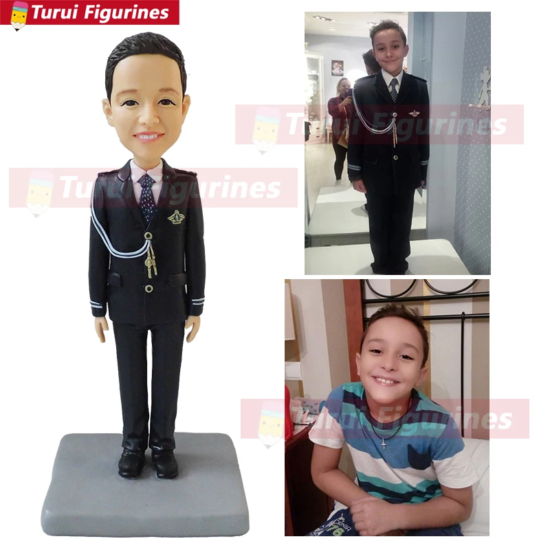 

hobby collectible figurine gift for boy kids real person face figura like precious moment custom bobblehead handmade in china