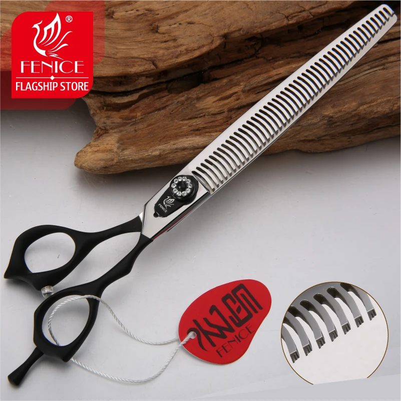 Imagem -02 - Fenice Professional Pet Grooming Scissors Tesouras Espessadas para Cães Corte de Dentes Finos 8.0 Alta Qualidade