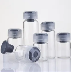 20pcs 3ml 5ml 10ml Portable Glass Perfume Bottle Empty Essential Oils Case Liquid Medicine Bottle glass vial with flip off cap