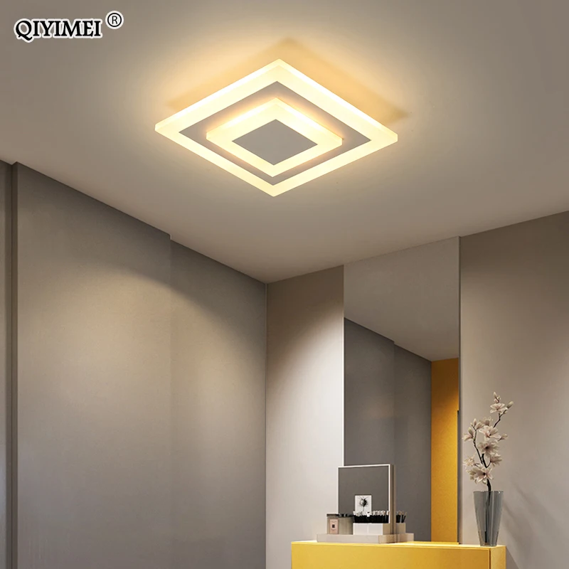 Plafonnier LED rond ou carré au design moderne, luminaire décoratif d\'intérieur, idéal pour un couloir, une salle de bain ou un salon, dropshipping