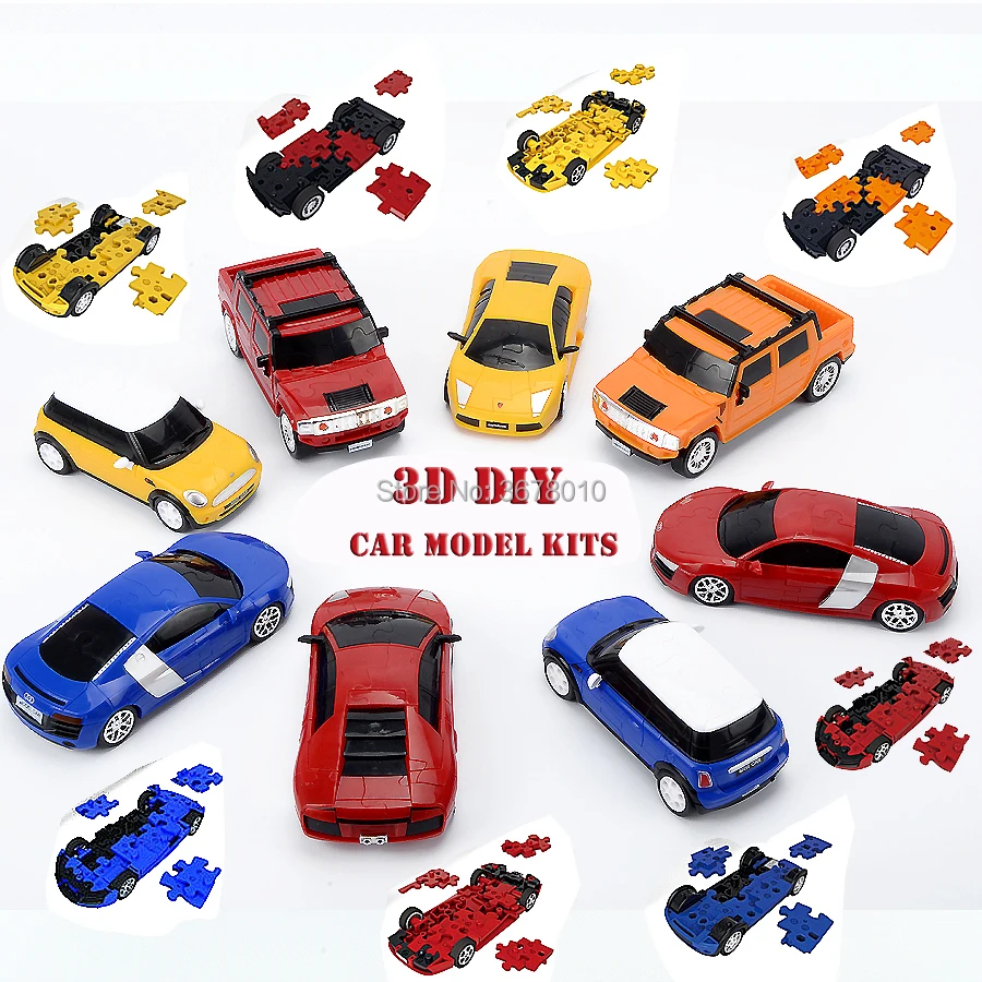 3D Model Toy Kit DIY Assembly Construction Jigsaw Puzzle Vehicle Set Build  Car Kit Kids Puzzle Model Kit Educational Toys