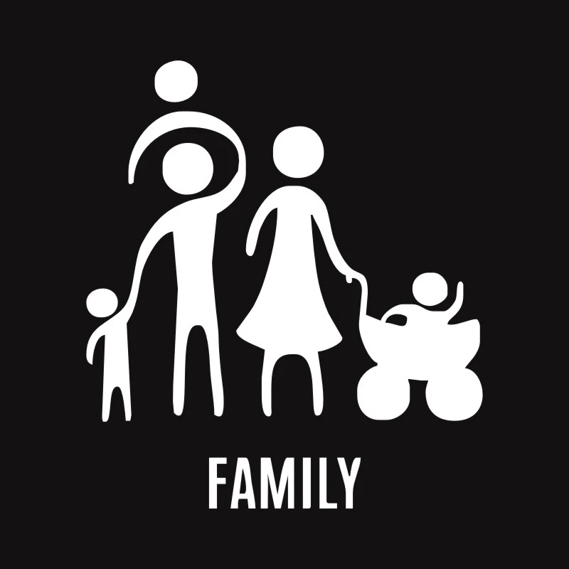 17 * 15cm family harmonious and friendly image design, car window bumper, home decoration, vinyl car waterproof sticker