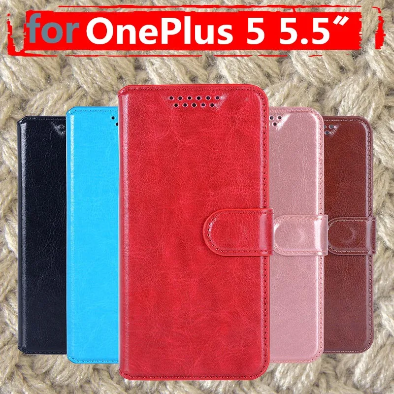 for oneplus 5 case high quality phone bag case PU leather flip card cover case for one plus 5 auto sleep wake up funda coque 5.5