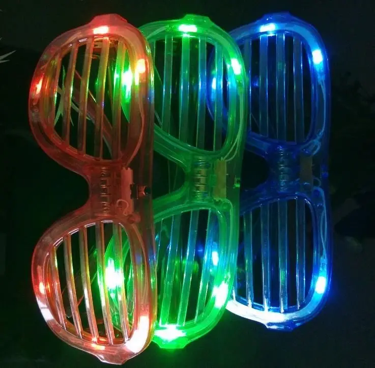 

Shutters led Glow glasses concert cheer Halloween props dance Fluorescence luminous glasses Toy Christmas hot gifts