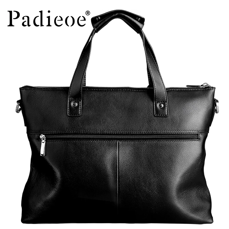 2017 Men Bag Padieoe  Design Men\'s Briefcase Genuine Leather 14\