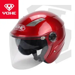 Summer New YOHE Double lens Motorcyce Helmet YH837A Half Face Motorbike Helmets Casco made of ABS PC Visor Lens size M L XL XXL