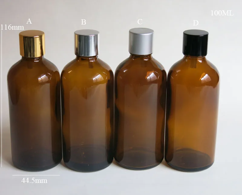 

50Pcs wholesale 100ml Amber Glass Bottle With Acid & Alkali Resistant Phenolic Screw Cap For Light Sensitive Material
