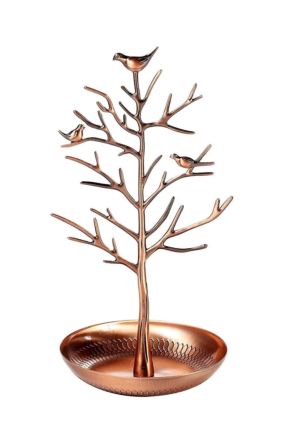 Bronze Antique Birds Tree Stand Jewelry Display Necklace Earring Bracelet Holder Organizer Rack Tower