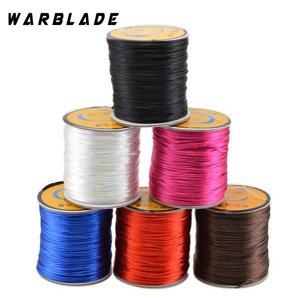 Image of 60M/Roll 1,5 MM Weichen Satin Rattail Silk Macrame Schnur Nylon Shamballa String Gewinde Für Diy Armband Halskette schmuck Erkenntnisse WBL