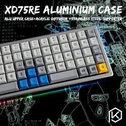 Anodized Aluminium case for xd75re xd75 60% custom keyboard acrylic panels acrylic diffuser can support Rotary brace