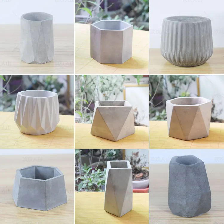 Diy polygon cement flower pot mould clear water concrete flesh pot mold silicone small flower pot mould