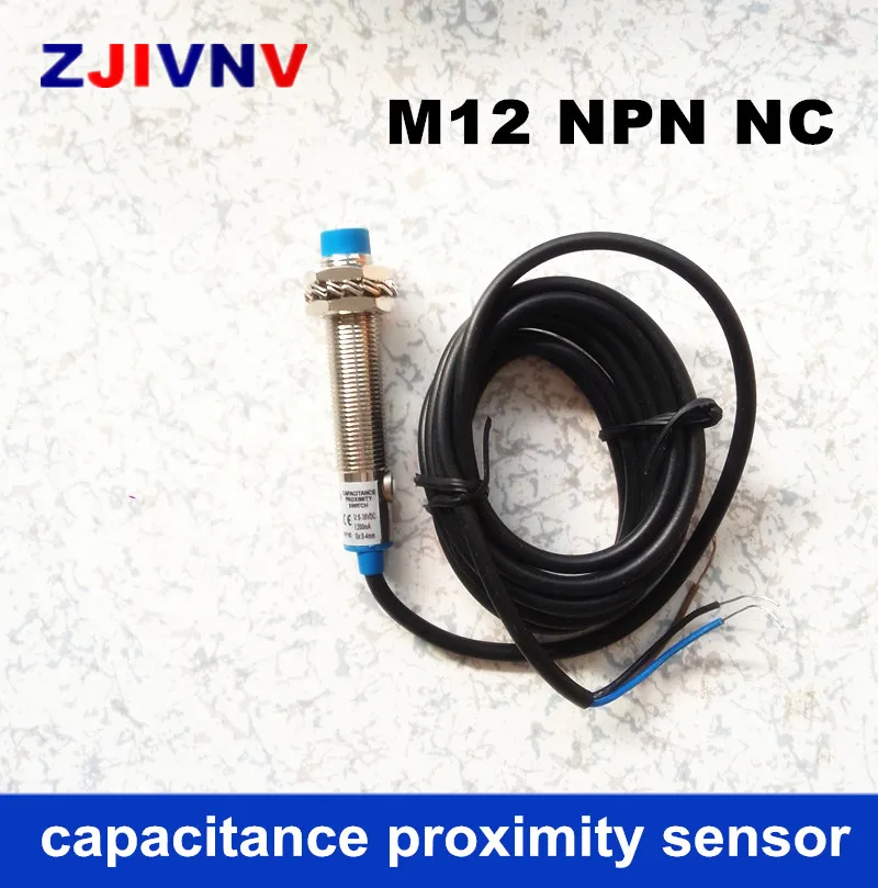 

CE M12 NPN NC Cylinder type proximity capacitance sensor normally close switch DC 3 wires distance 4mm detect metal/non-metal