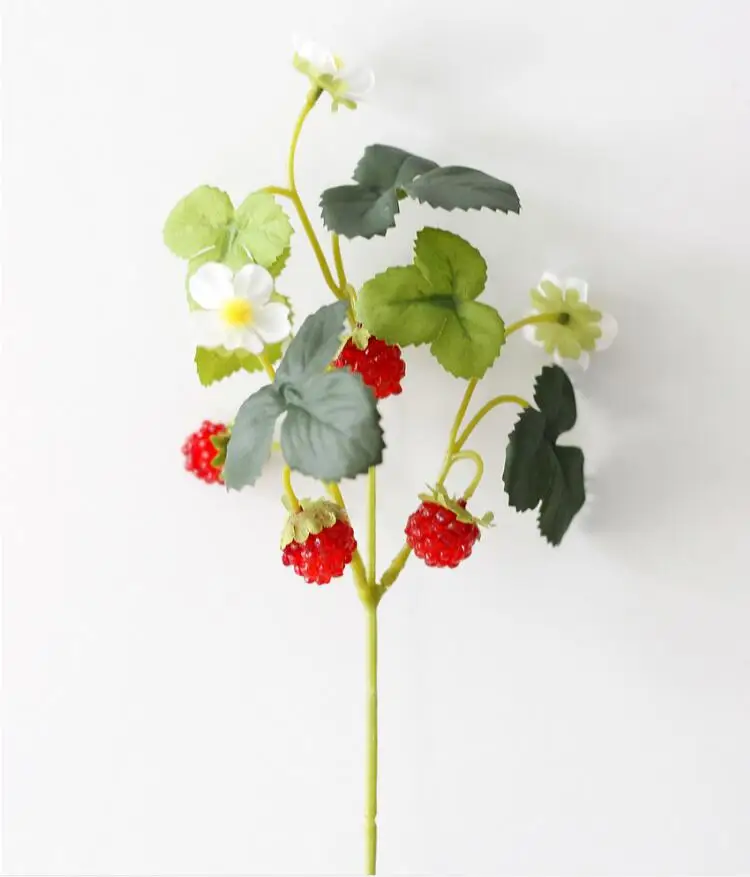 

The artificial flower strawberry mulberry with fout small fruits decoration was used to simulate fruit DIY materials BP056