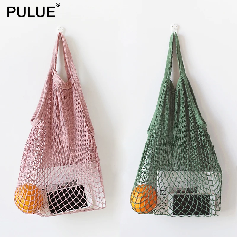 New Mesh String Shopping Bag Fashion Net Bag Reusable Fruit Storage Handbag Totes Women Shopping Mesh Bag Shopper Shoulder Bags