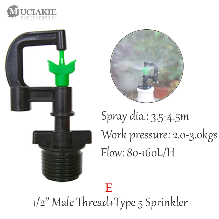 MUCIAKIE 3 sztuk G-wpisane zaparowania zraszacz z 1/2 \'\'gwint męski dla domu ogród mikronawadnianie odzwierciedlające chłodzenia dysza do mgiełki